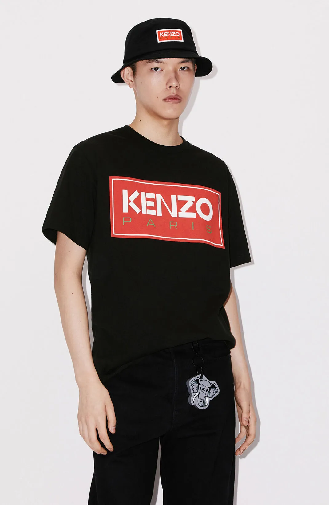 Kenzo (Kenzo) Chest Red Label KENZO PARIS T-SHIRT Color: Black White Apricot Red Size: M L XL XXL Three Standards Style Number: K 42